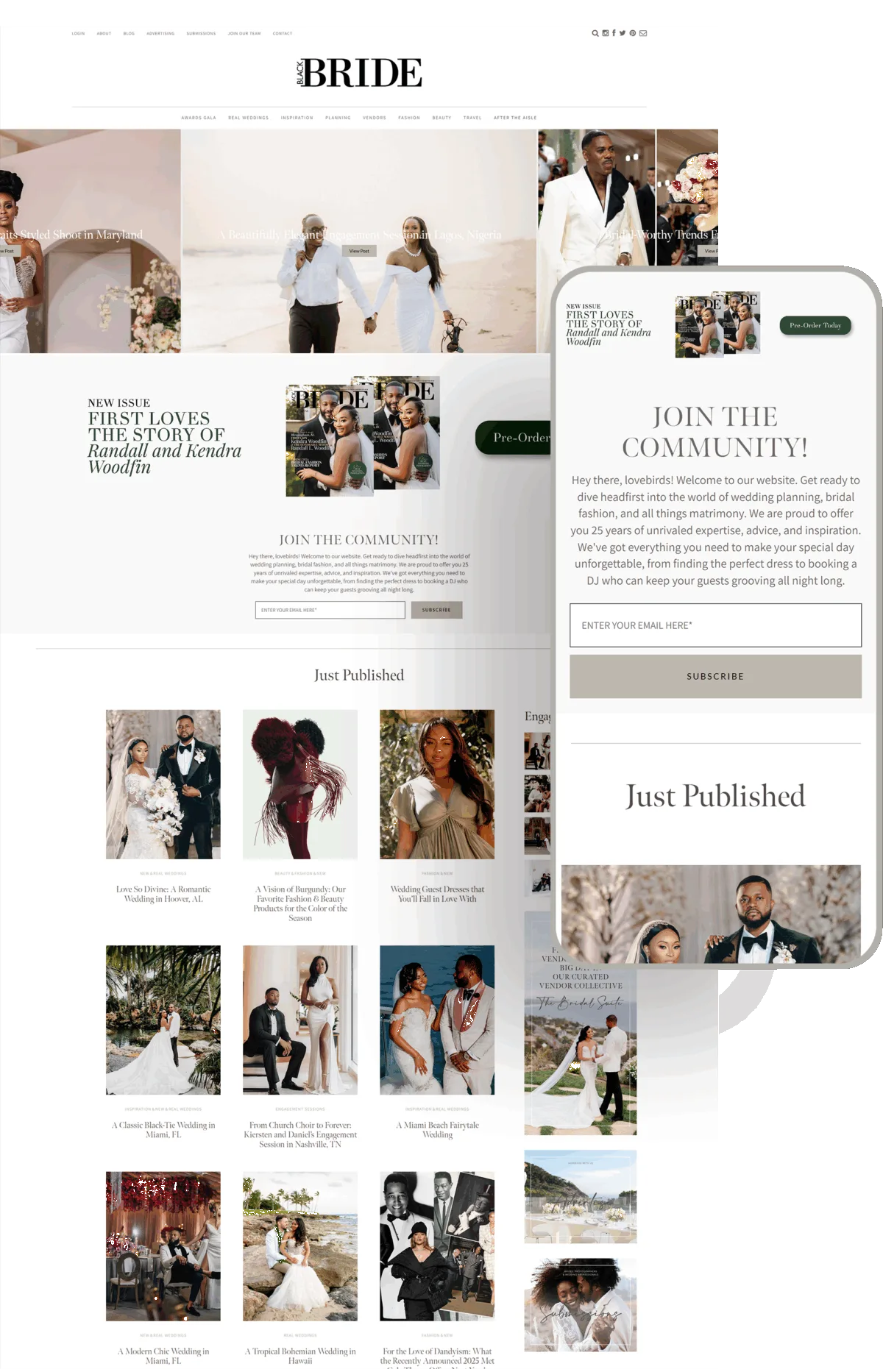 Black Bride wedding publication built by Celebrate Creative