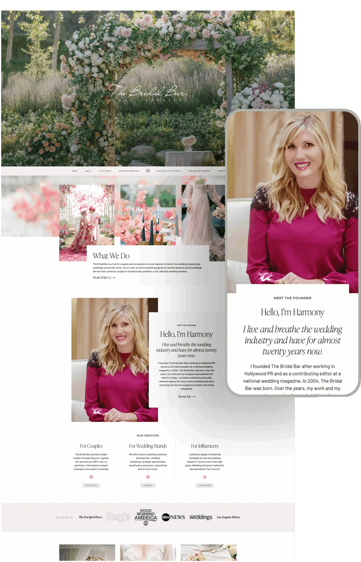 Bridal Bar website built by Celebrate Creative