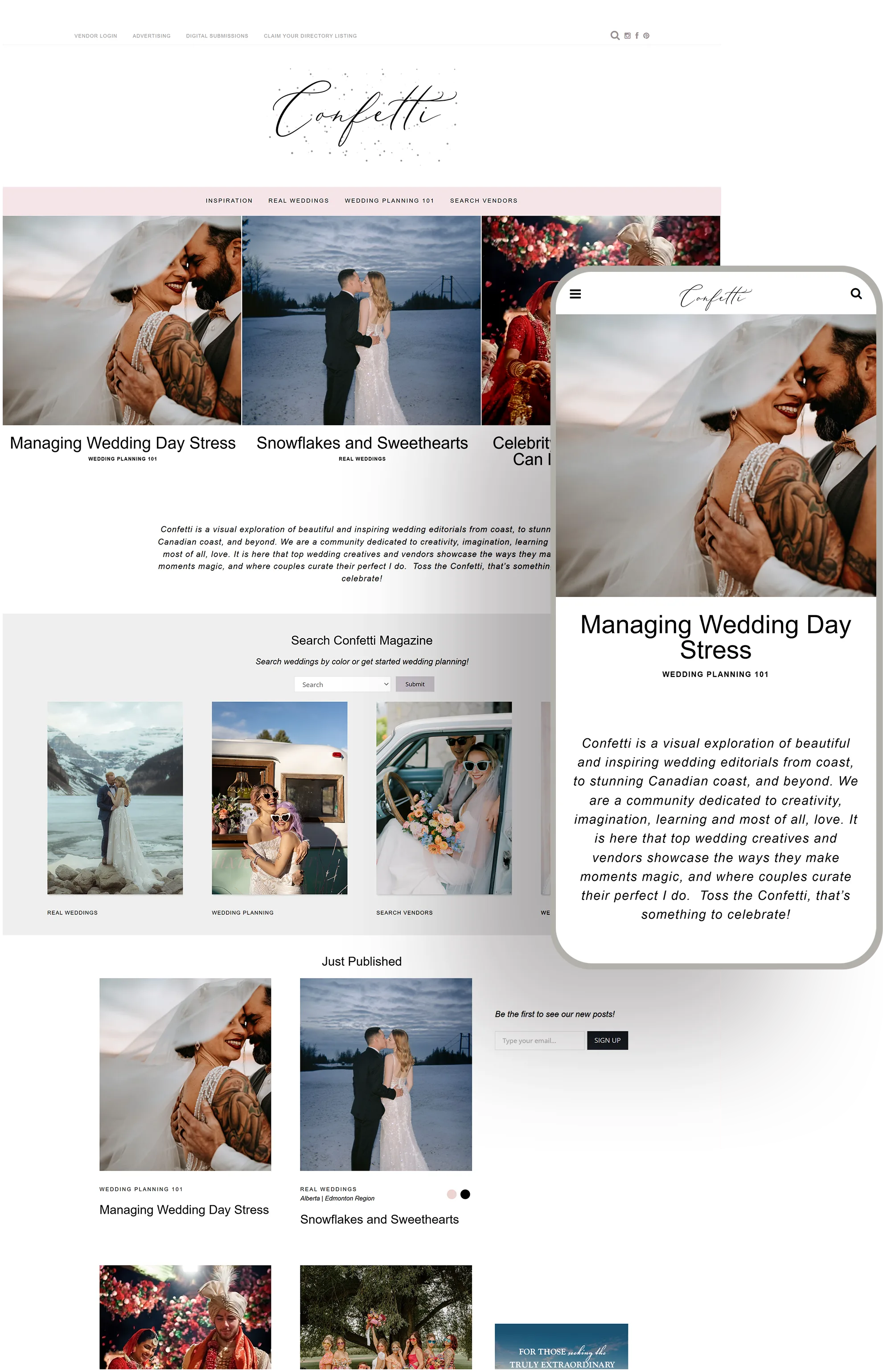 Confetti Magazine built by Celebrate Creative