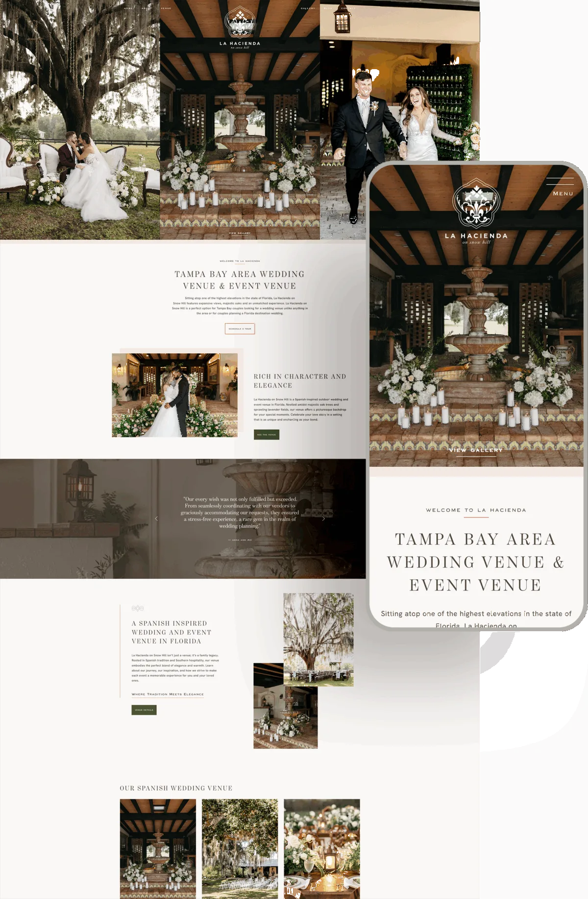 La Hacienda website designed by Celebrate Creative