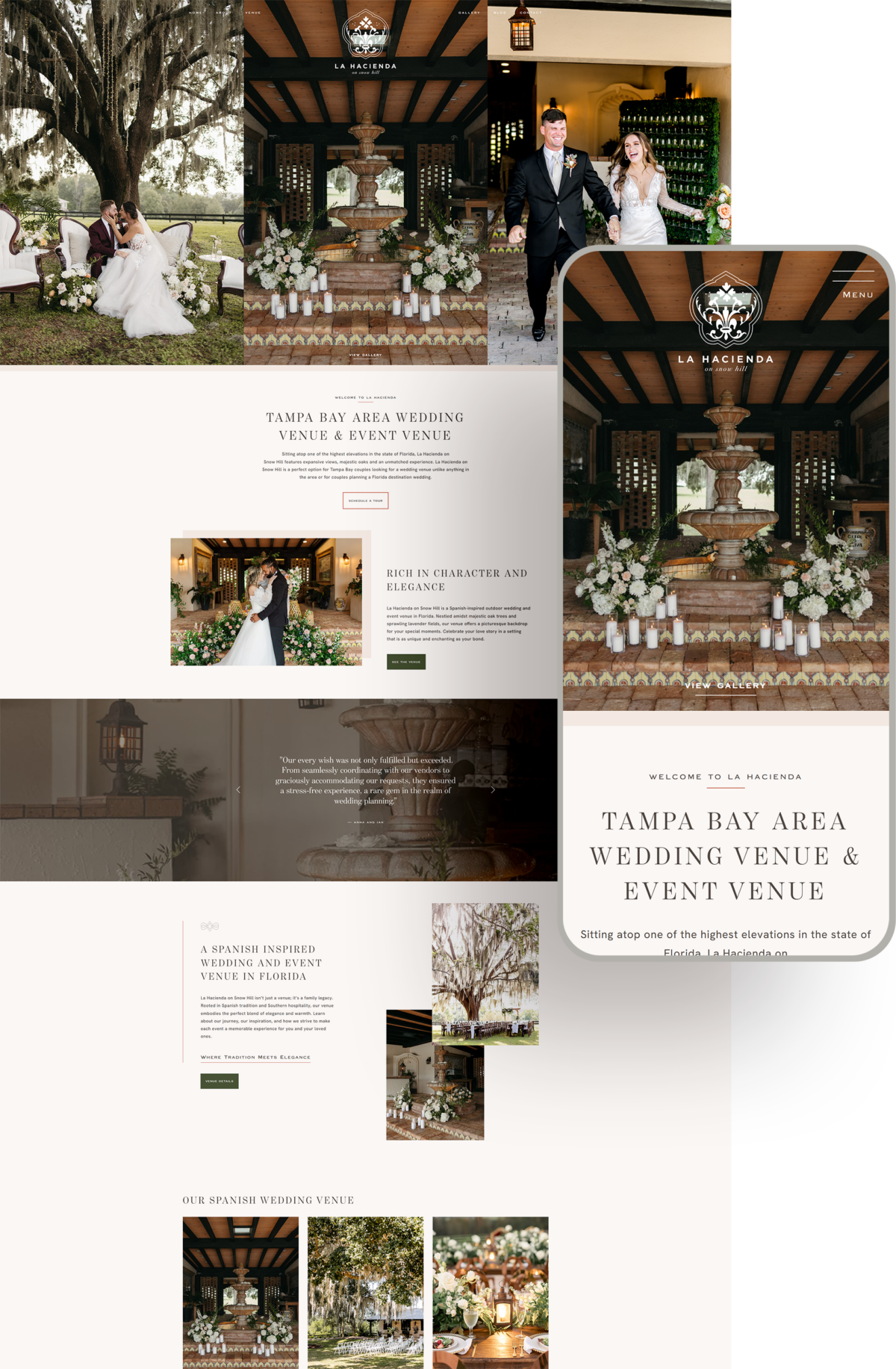 La Hacienda website designed by Celebrate Creative