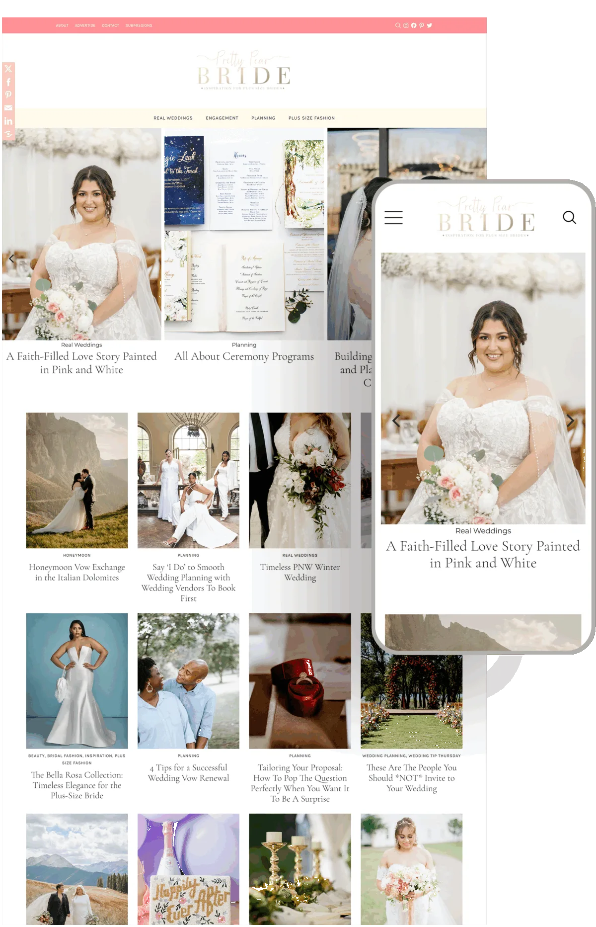Pretty Pear Bride blog built by Celebrate Creative