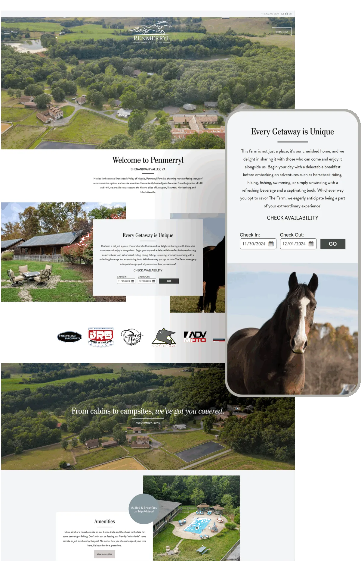 Ridethefarm event venue website designed by Celebrate Creative