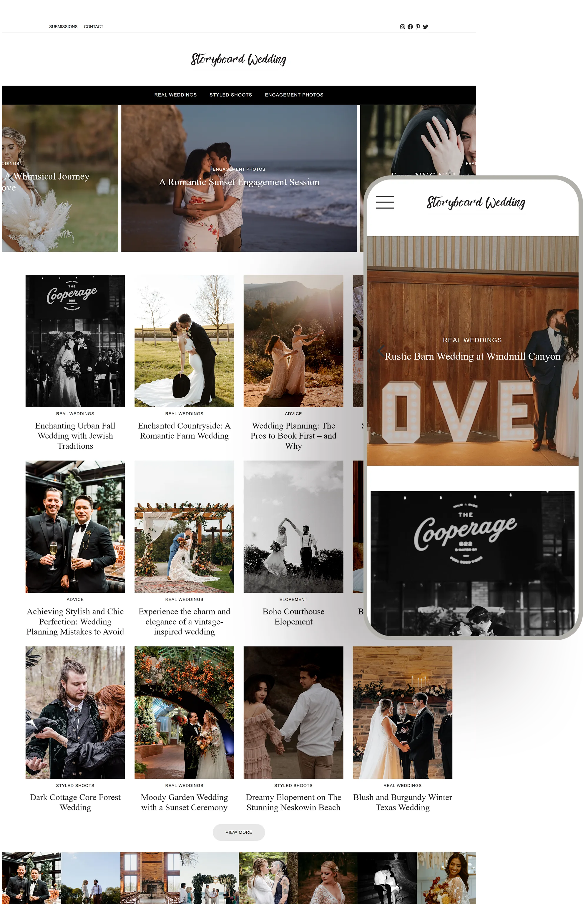 Storyboard Wedding blog built by Celebrate Creative