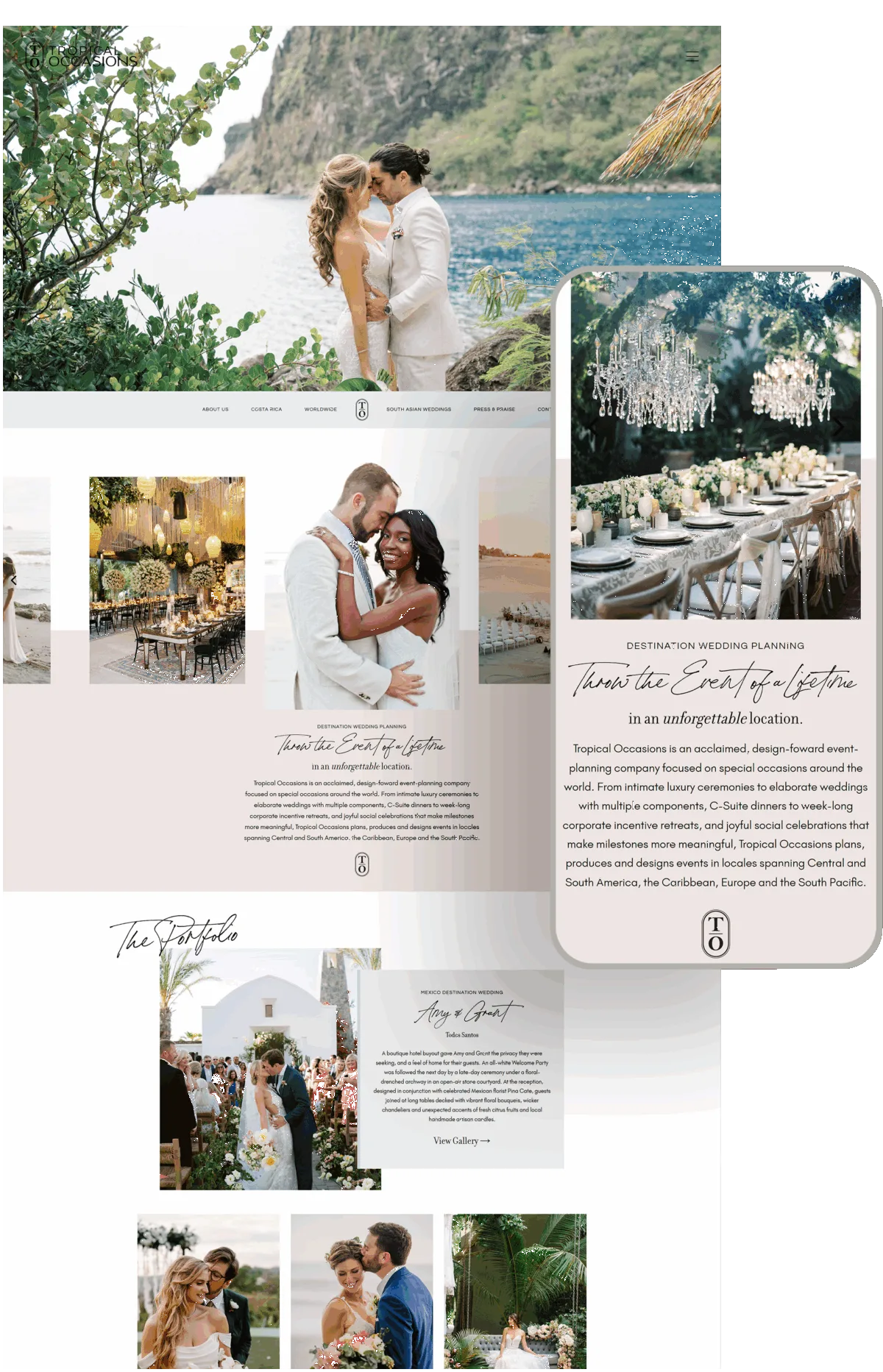 Tropical Occasions wedding planner website designed by Celebrate Creative