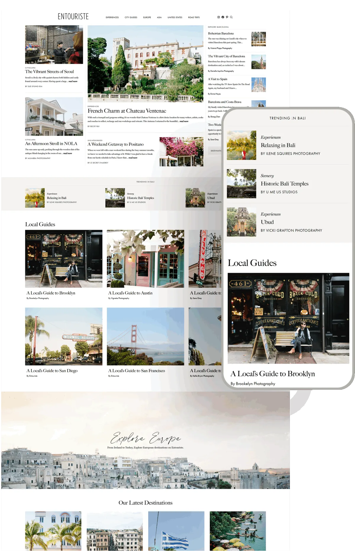 Entouriste Travel and Lifestyle blog designed by Celebrate Creative