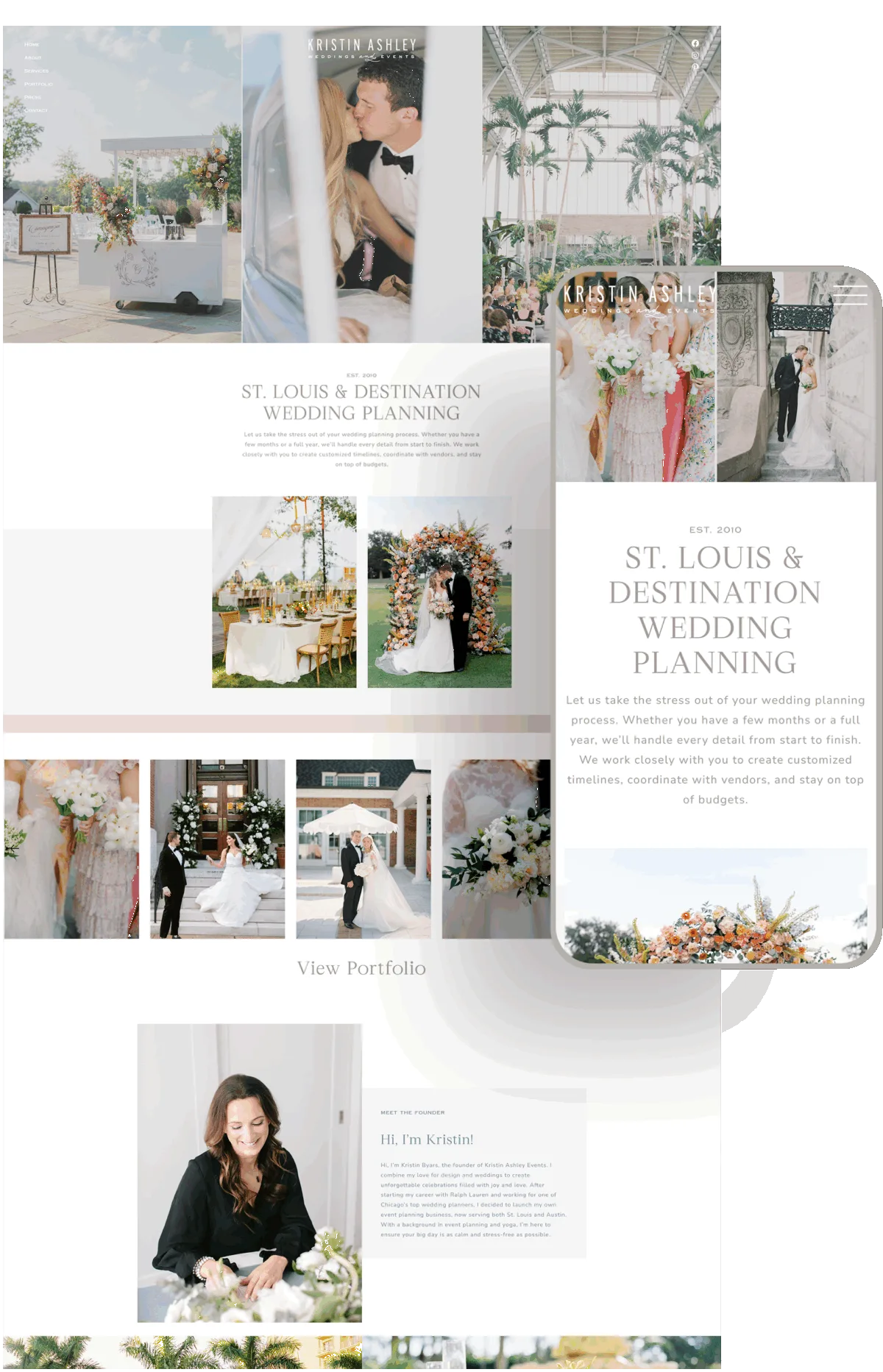 Kristin Ashley event planner website designed by Celebrate Creative