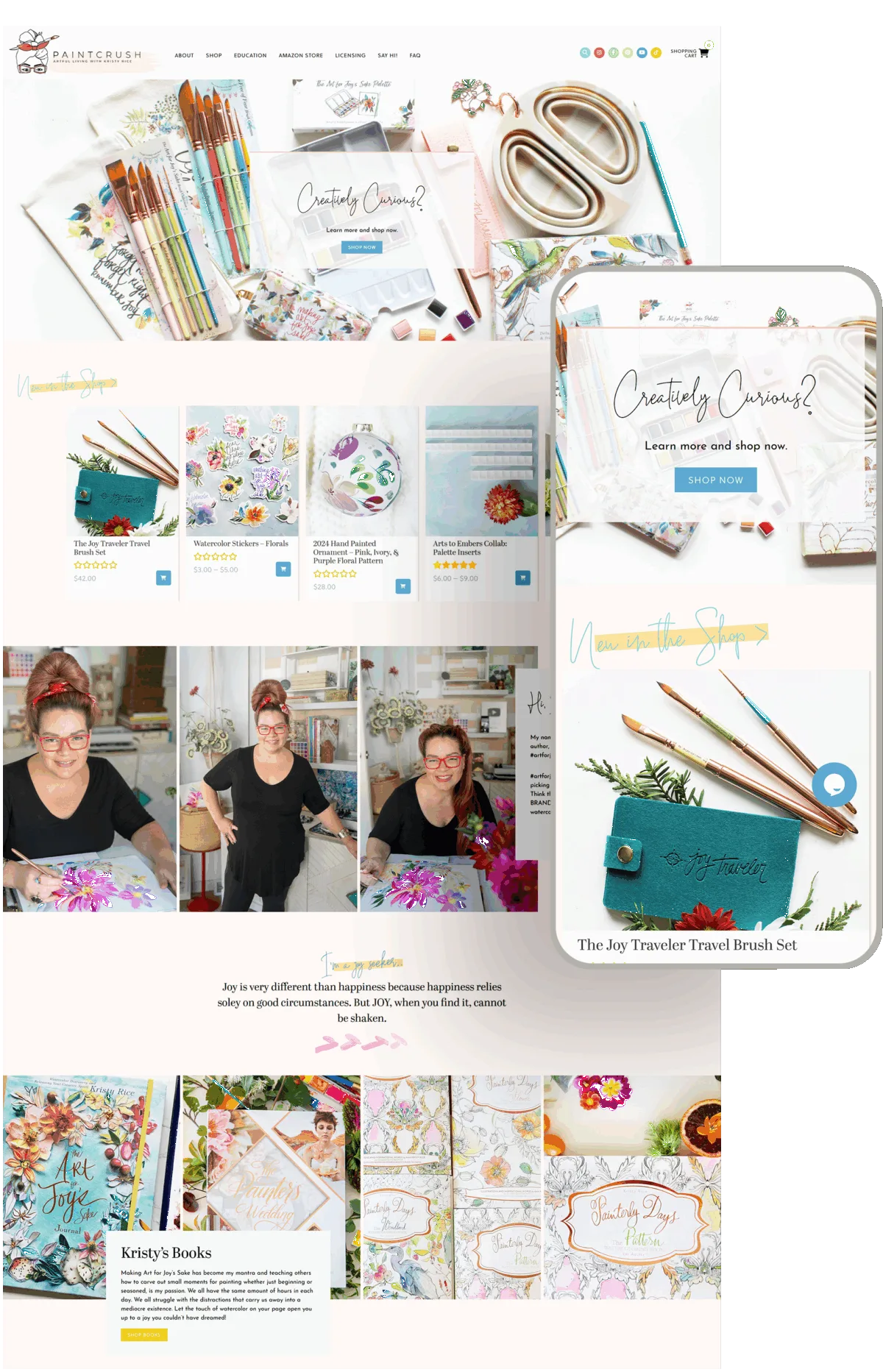 Kristy Rice artist and art supplies website designed by Celebrate Creative
