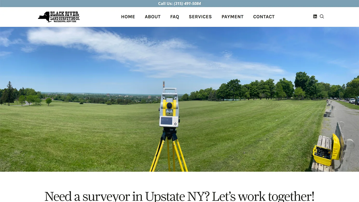 Land surveying website built by Celebrate Creative jpg