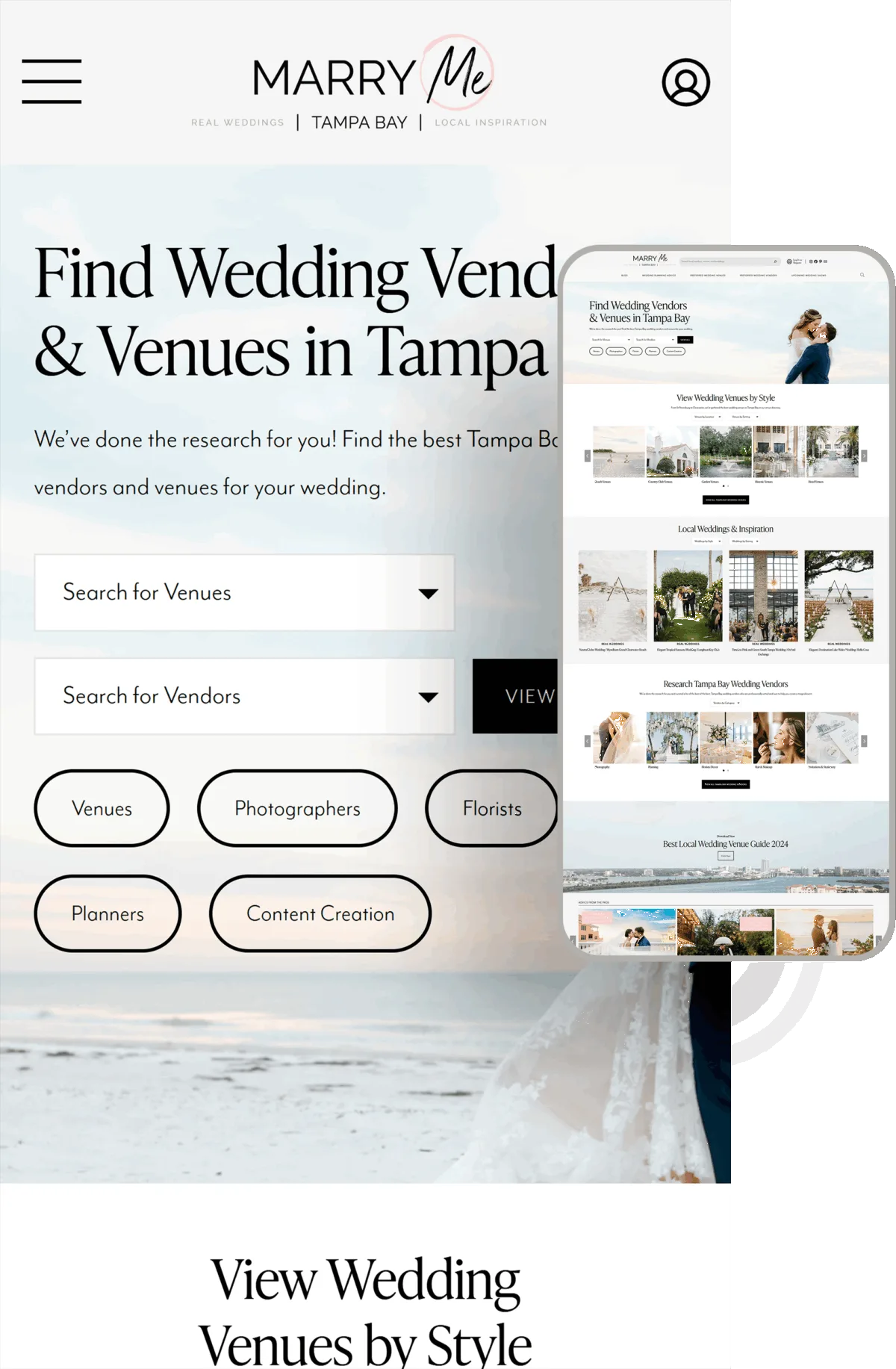 MarryMeTampaBay website designed by Celebrate Creative