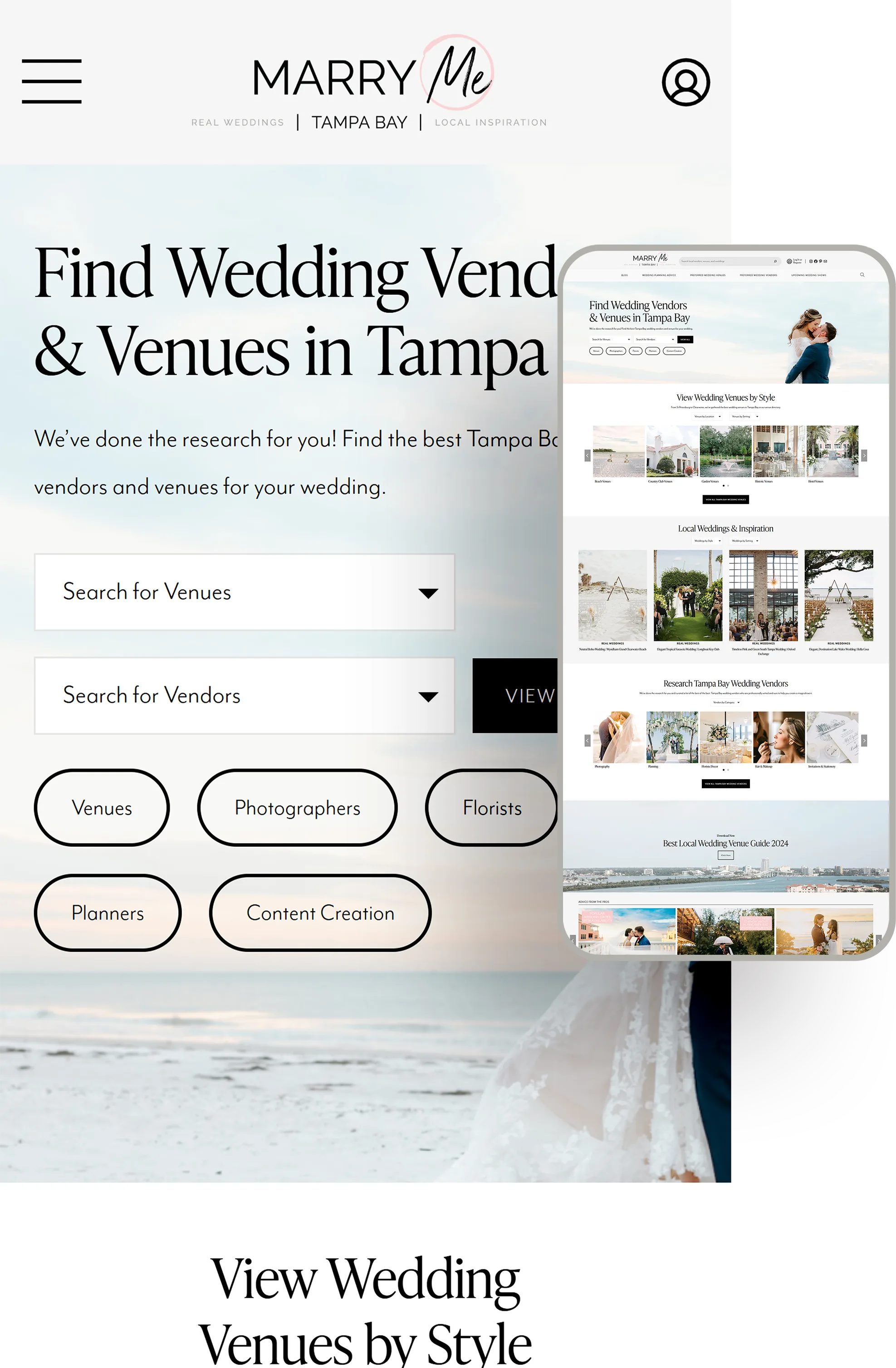 MarryMeTampaBay website designed by Celebrate Creative