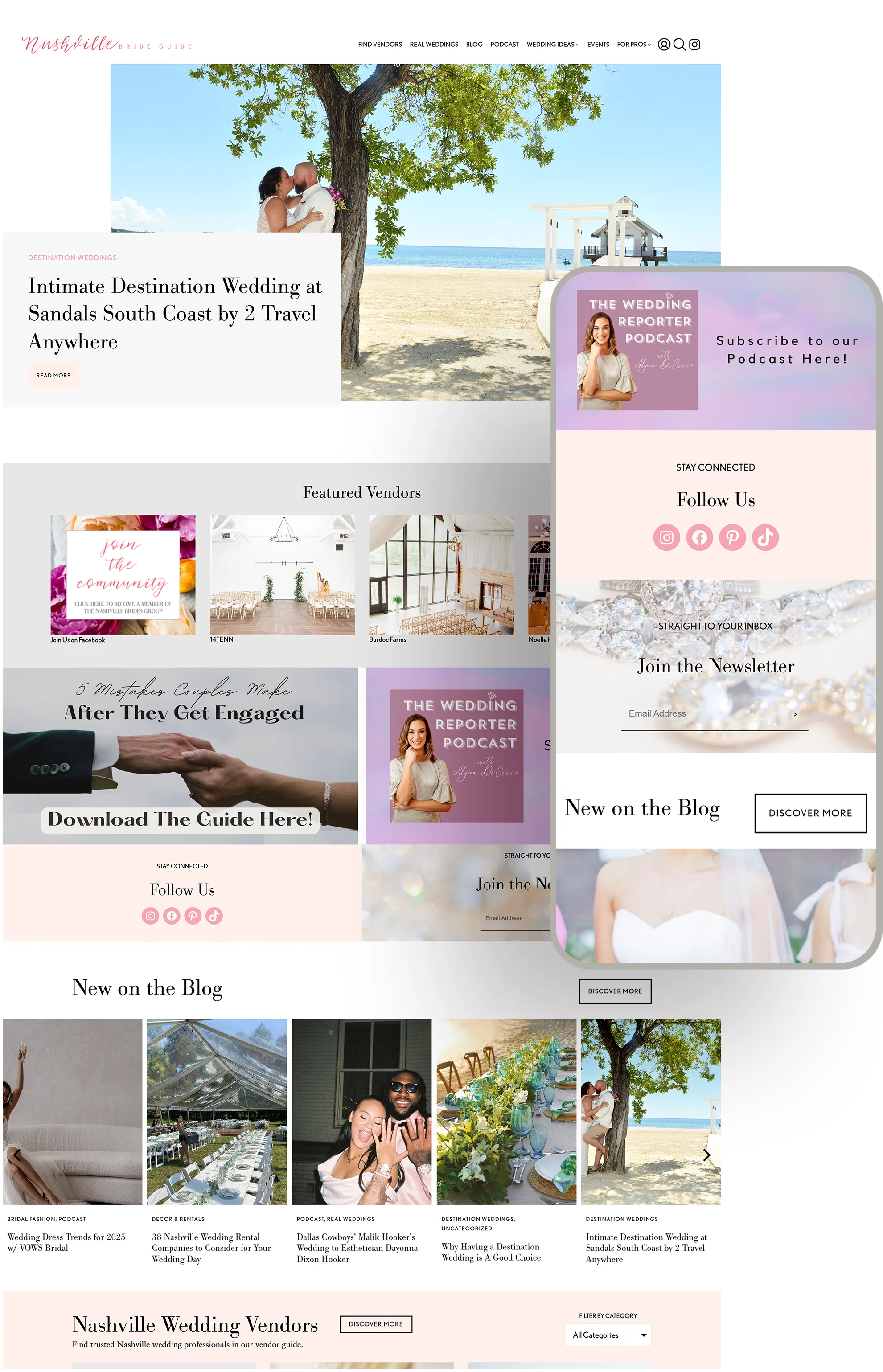 Nashville Bride Guide website designed by Celebrate Creative
