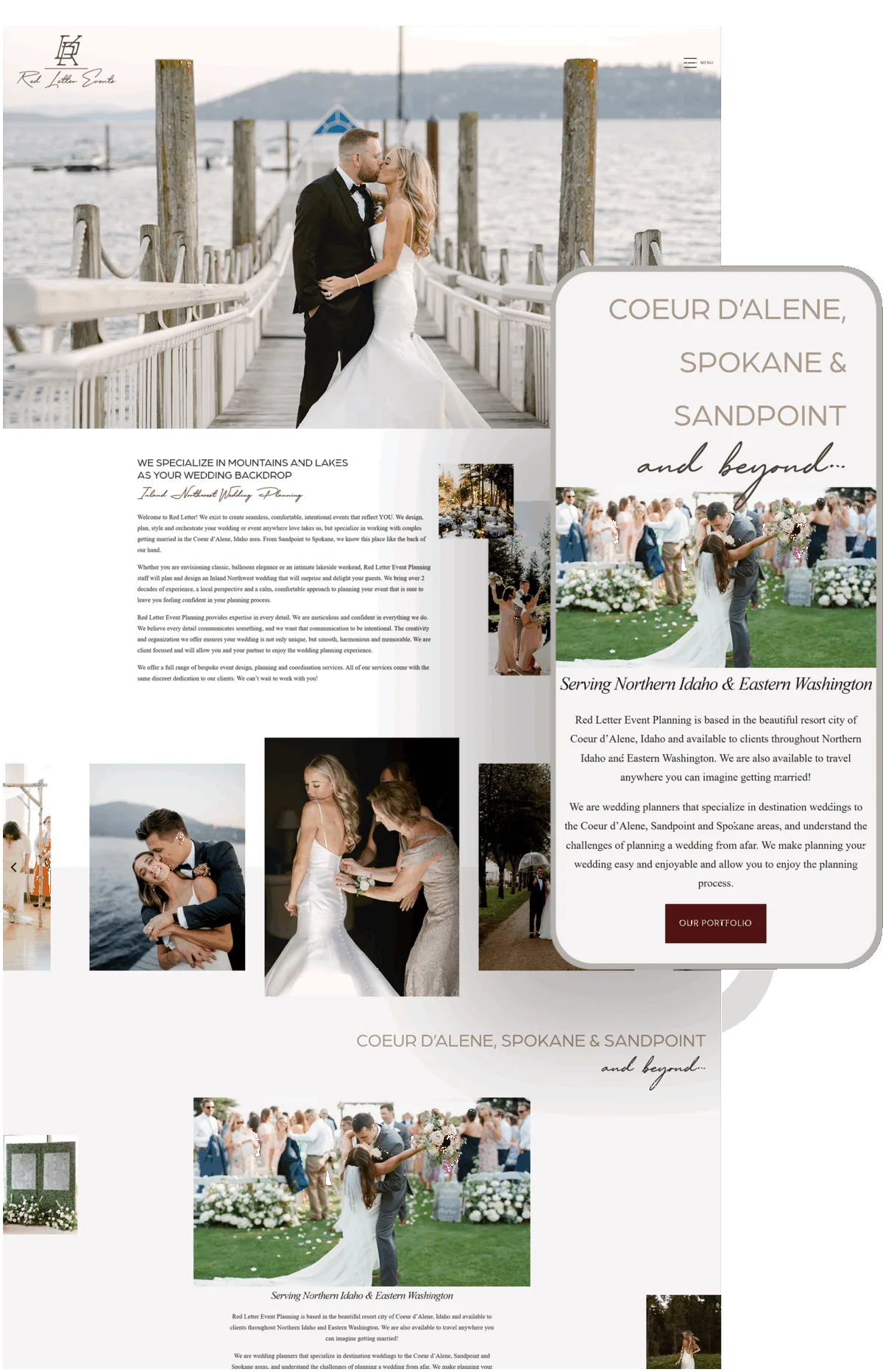 RedLetterEvents event planner website designed by Celebrate Creative