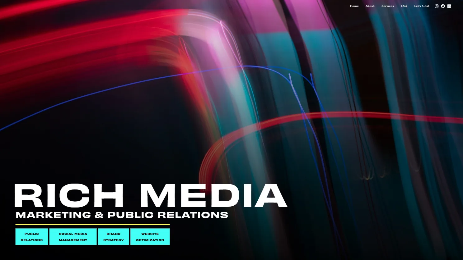 RichMedia PR homepage designed by Celebrate Creative jpg