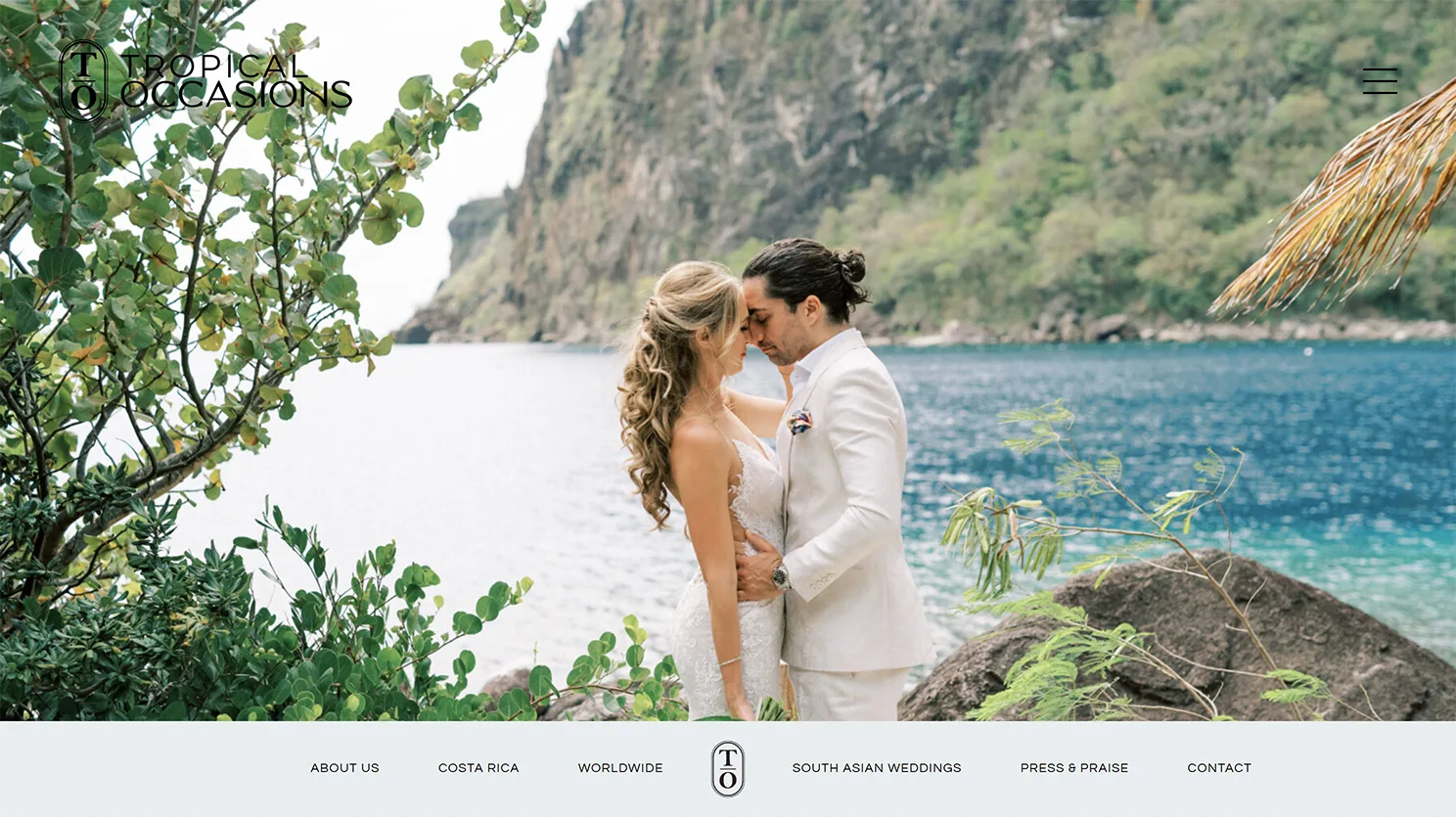 Tropical destination wedding planner website designed by Celebrate Creative jpg