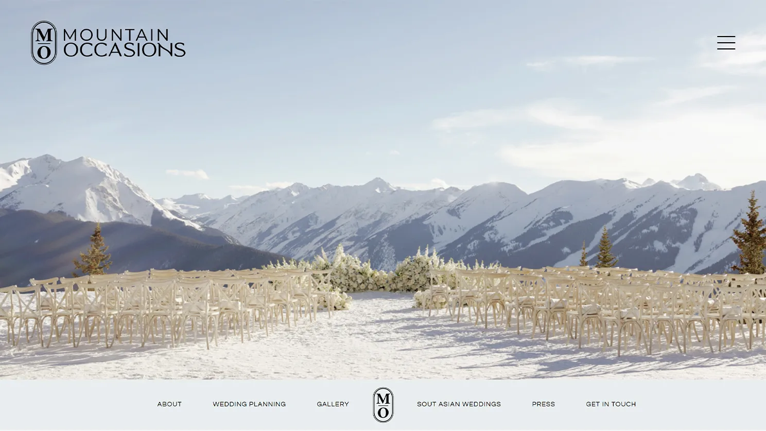 Wedding planning Mountain Occasions homepage Designed by Celebrate Creative jpg
