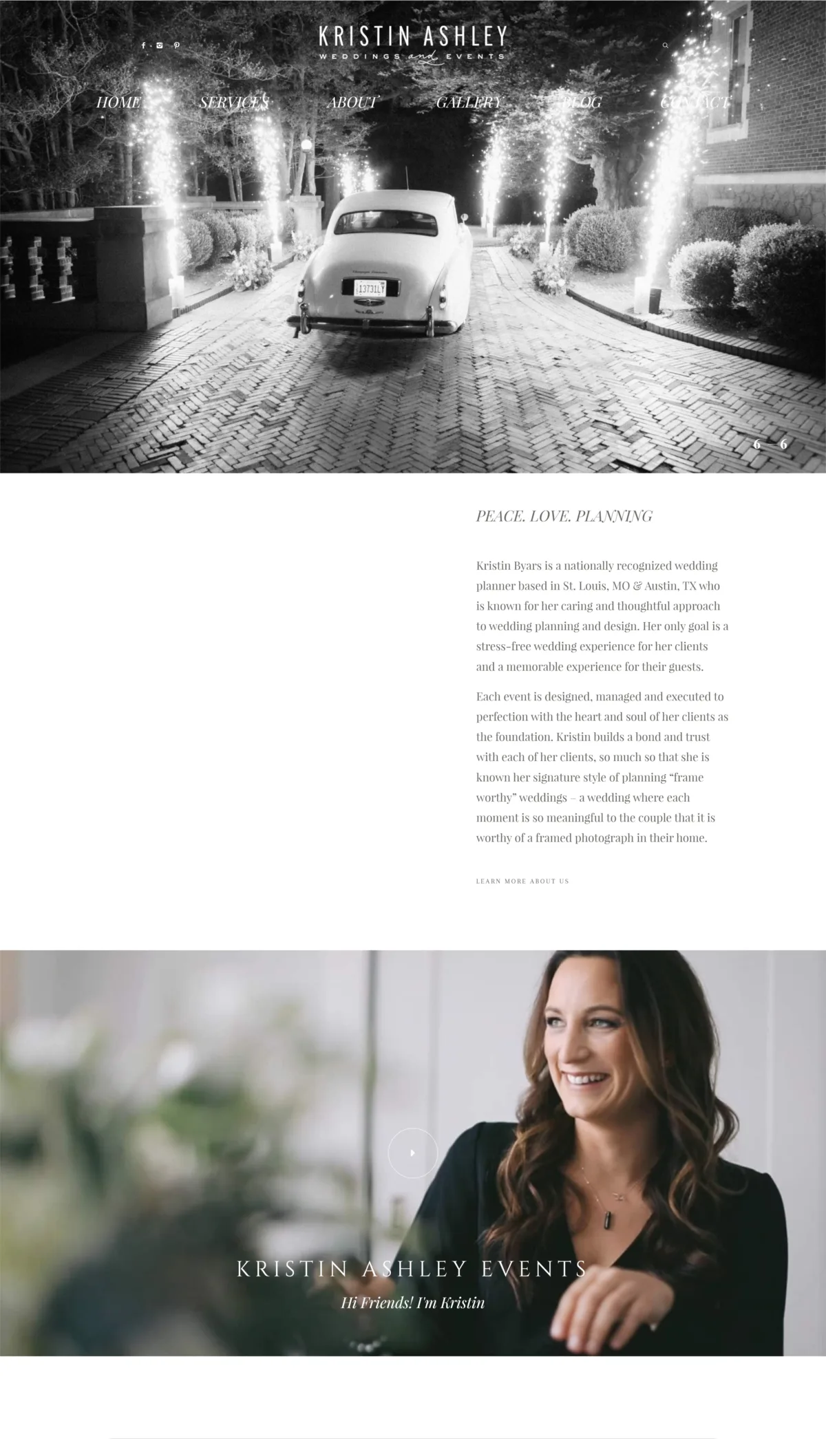 Kristin Ashley Events Homepage Before Redesign by Celebrate Creative