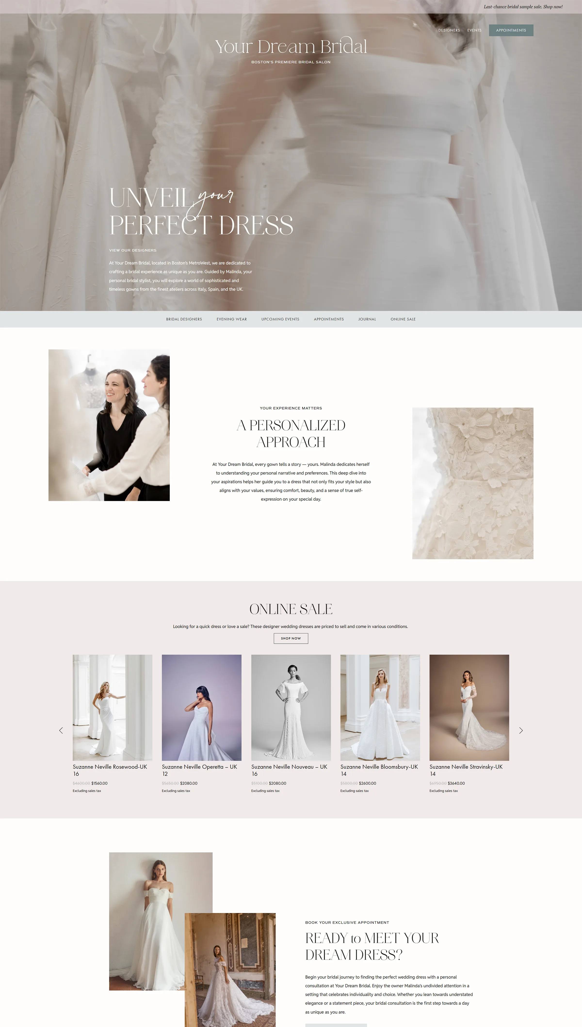 Your Dream Bridal Website built by Celebrate Creative After