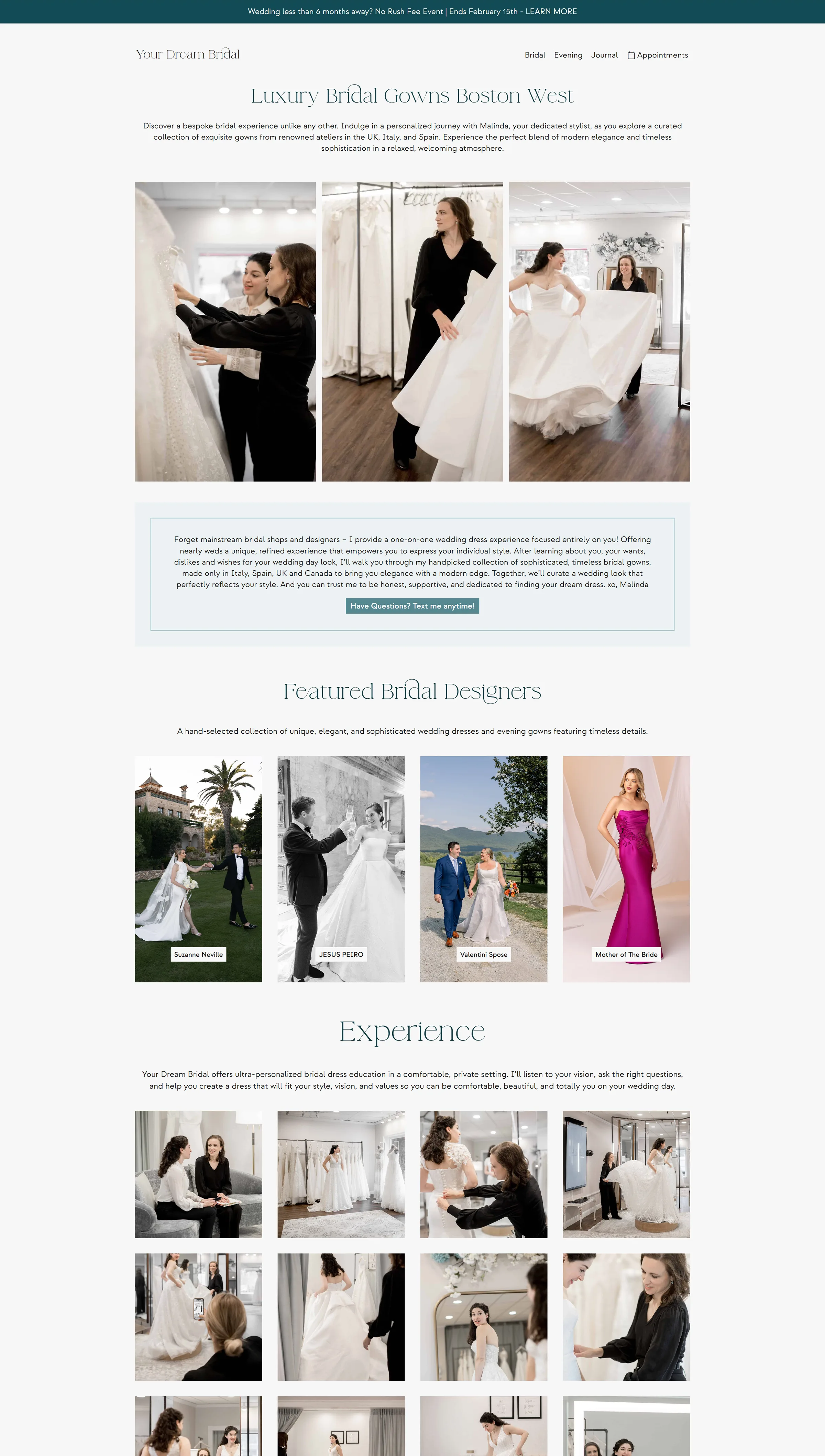 Your Dream Bridal Website built by Celebrate Creative before