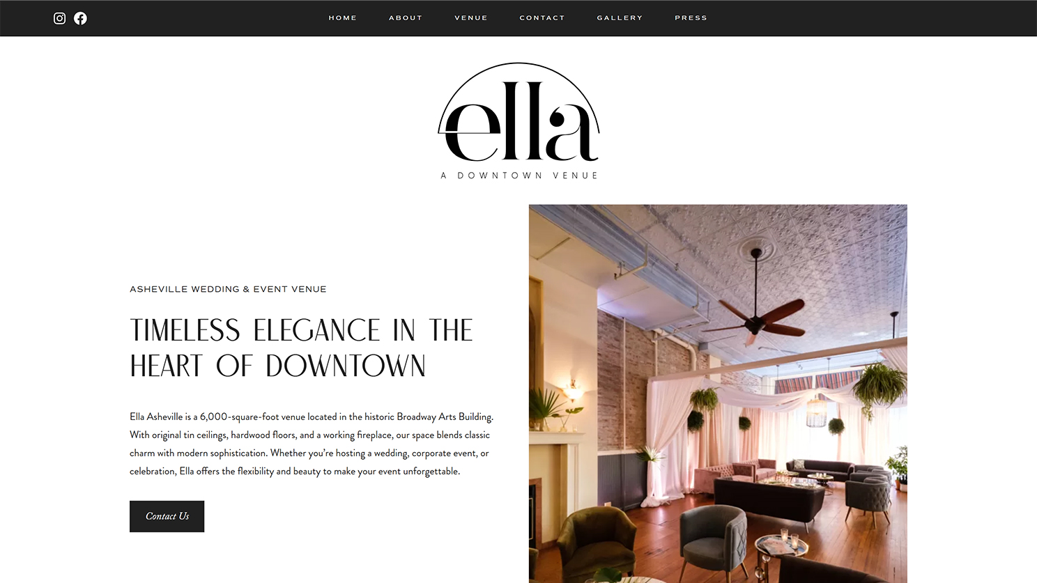 Ella Asheville Event Venue About
