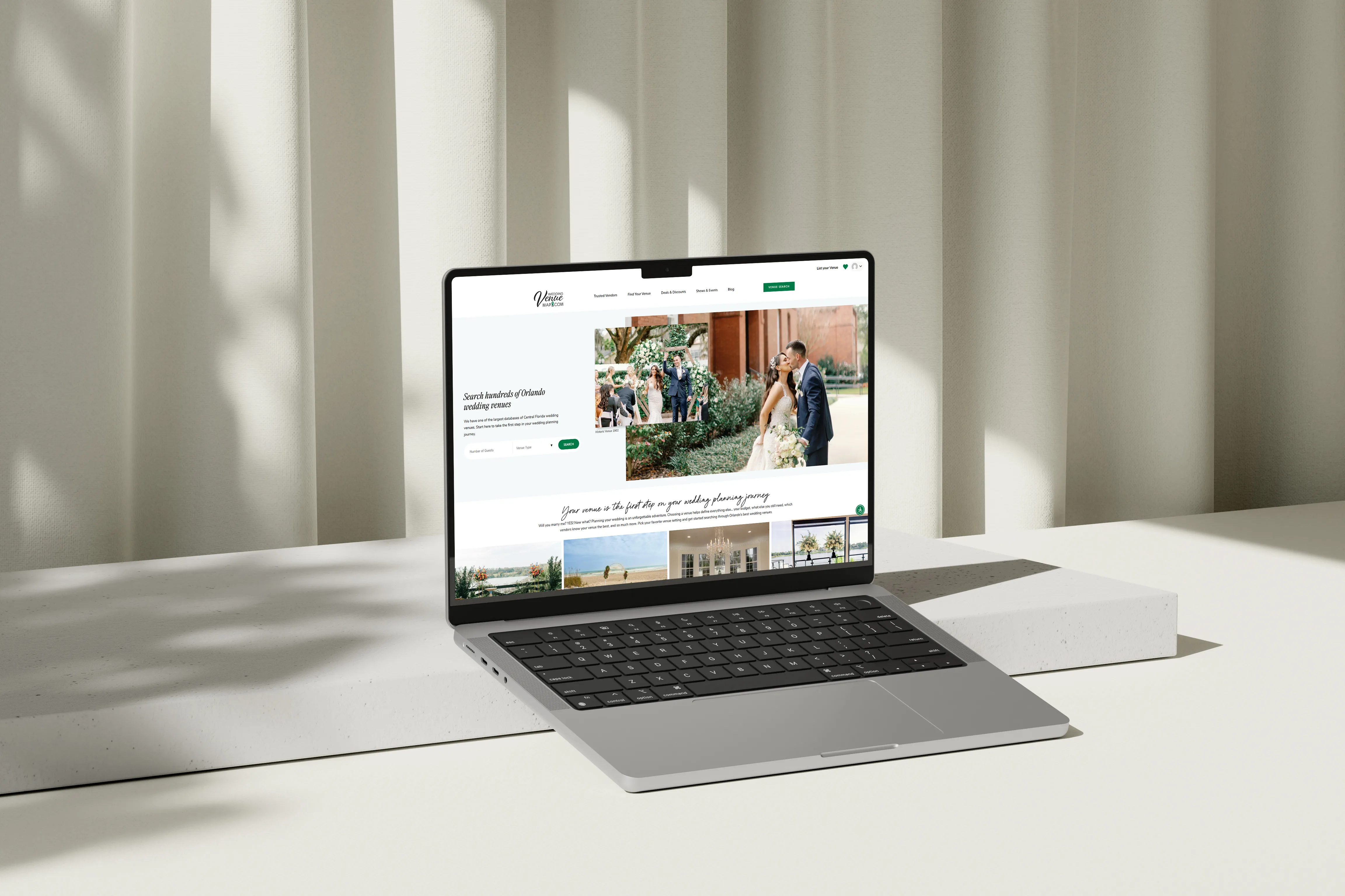 Wedding Venue Map Hompage on Macbook website by Celebrate Creative jpg