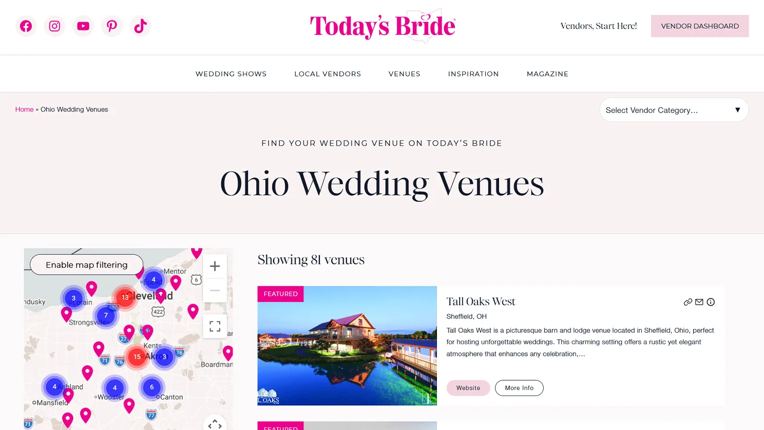 Todays Bride Ohio Wedding Show Publisher Vendor Search Built by Celebrate Creative jpg